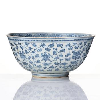 A blue and white bowl, Ming dynasty (1368-1644).