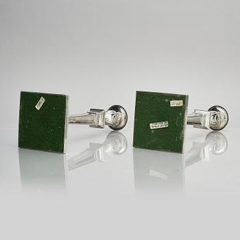 A pair of silver candlesticks, marks of John Parsons & Co, Sheffield, possibly 1784-85.