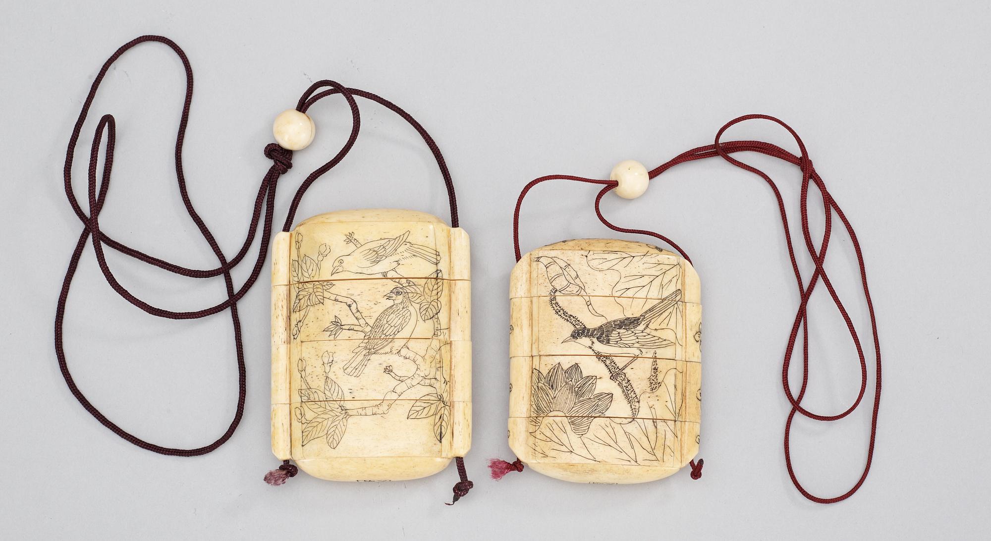 INROS, 2 st, ben, Japan 1900-tal.