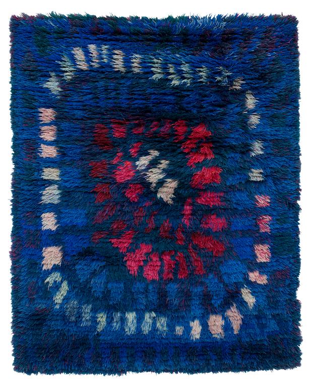 Viola Gråsten, CARPET. "Midsommar". Knotted pile. 159 x 125 cm. Viola Gråsten, NK Textilkammare.