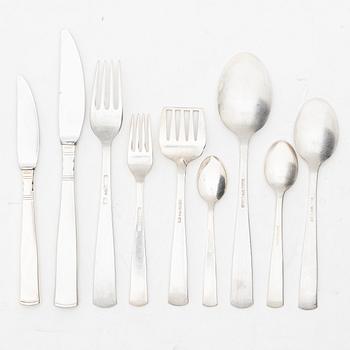 Jacob Ängman, A silver cutlery set, 'Rosenholm', GAB, Stockholm and Eskilstuna, some 1961 (83 pieces).