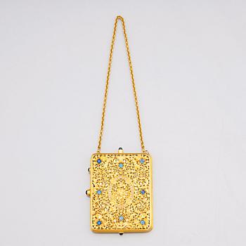 A gold and jeweled  Vanity Case, probably America 1910´s.