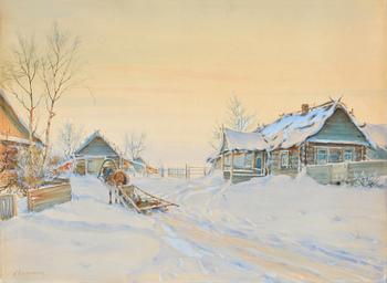 Mihail Abramovich Balunin, VILLAGE IN WINTER.