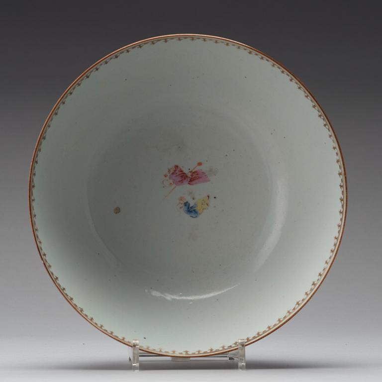 BÅLSKÅL, kompaniporslin. Qingdynastin, Qianlong (1736-95).