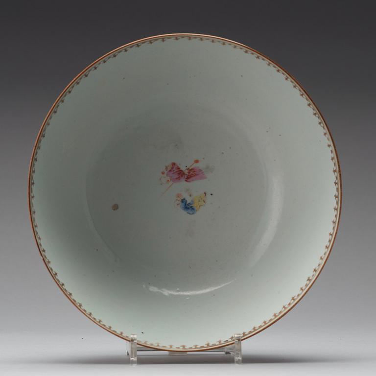 A large famille rose punch bowl, Qing dynasty, Qianlong (1736-95).