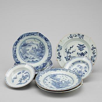 PARTI PORSLIN, 7 delar, kina, Qing dynastin, 1700-tal.