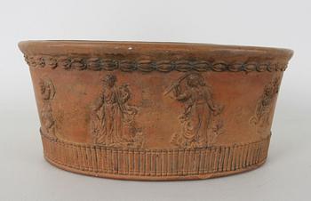 PUDDINGFORM. Lergods, monogrammärkt -63(1800-tal.).