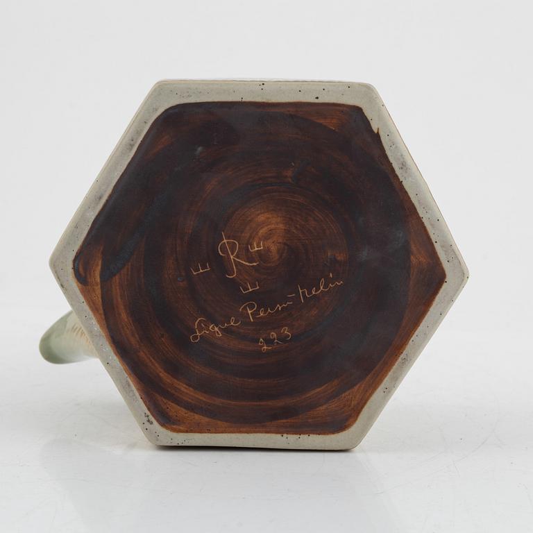 Signe Persson-Melin, tekanna, stengods, "Six-Sided", Rörstrand.