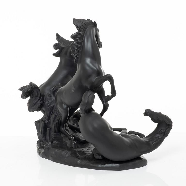 Fulgencio García, figurin, "Horses' group (black)", Lladró, Spanien.