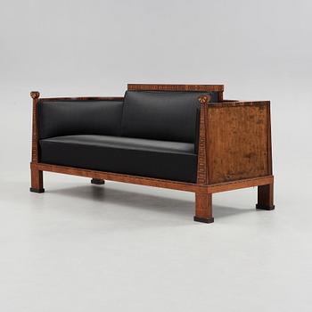 A Swedish Grace sofa with geometrical inlays, Sweden 1920's.