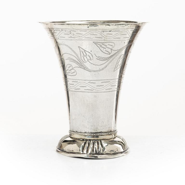 A parcel-gilt silver beaker, mark of Anders Gottfrid Roos, Turku, Finland, 1811.