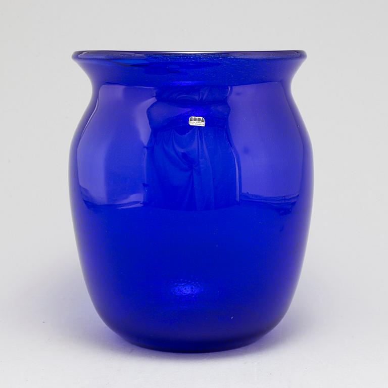 ERIK HÖGLUND, a blue glass vase from Boda.