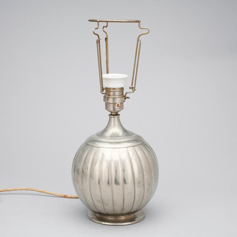 BORDSLAMPA, tenn, GAB, 1938.