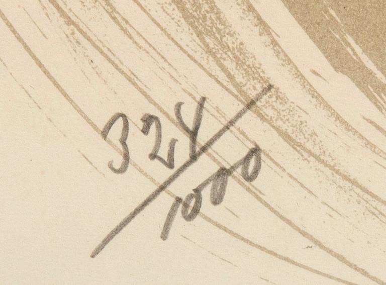 Marc Chagall, efter färglitografisk affisch numrerad 324/1000.