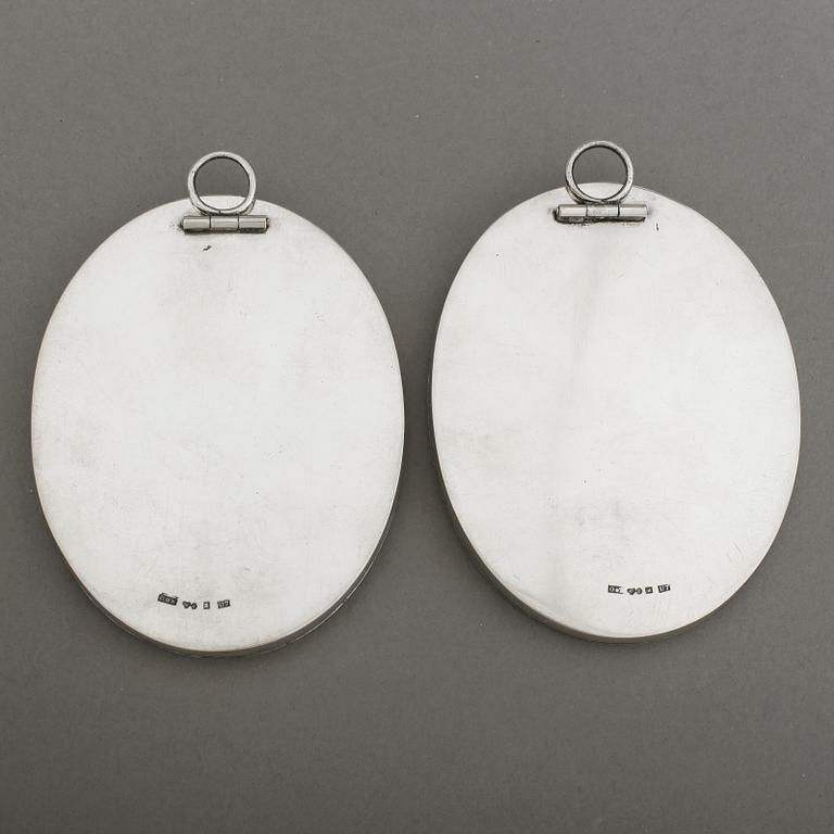 RAMAR, ett par, silver, svenska stämplar 1922. Vikt totalt 134 g.