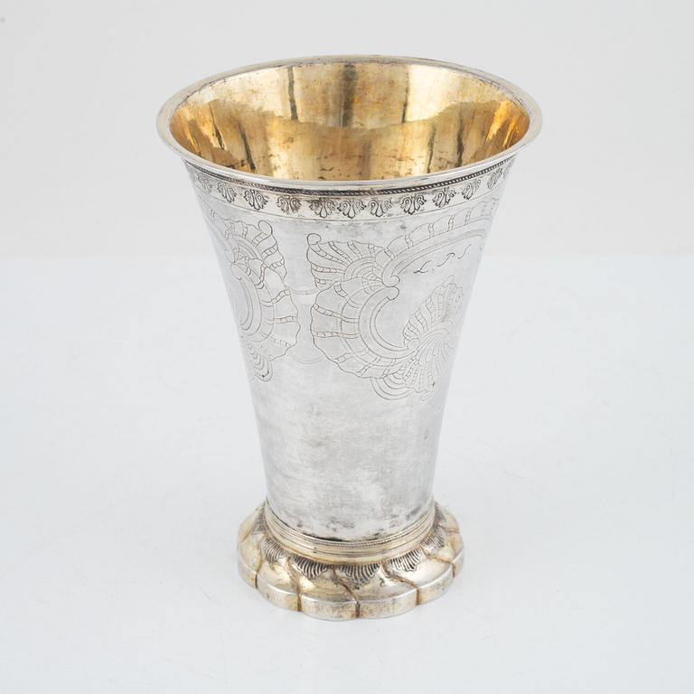 Johan Pettersen, a silver beaker, Rococo, Söderhamn, 1767.