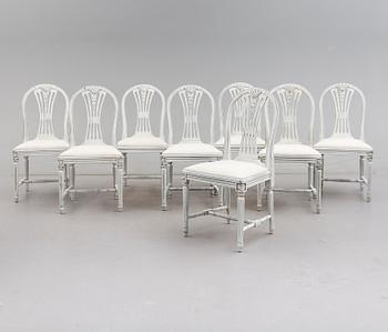 STOLAR, 8 st, gustaviansk stil, 1900-talets andra hälft.