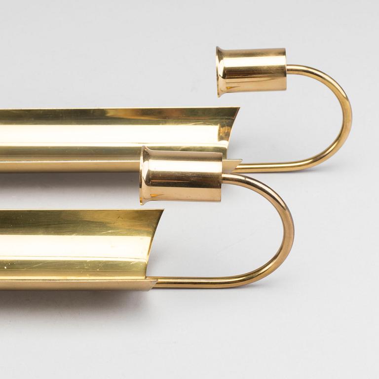 PIERRE FORSELL, a pair of brass wall lights, "Reflex", Skultuna.