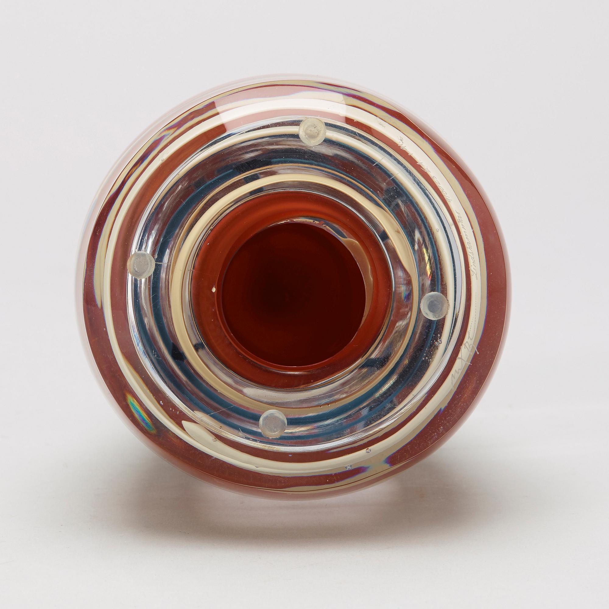 MATZ BORGSTRÖM, a glass sculpture for Lindshammar. Signed and numbered 910023 E.A-1-91.