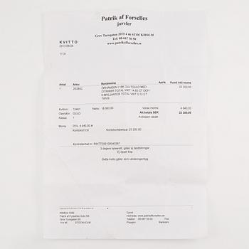 Örhängen, ett par 18K guld med citriner och briljantslipade diamanter.