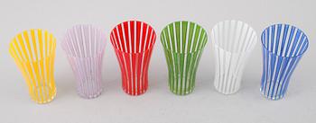 GLAS, 6 st, "Strikt", Bengt Orup, Johansfors, 1900-talets mitt.