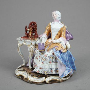FIGURIN, porslin, Meissen, sent 1800-tal.