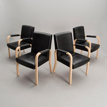 ALVAR AALTO, FYRA KARMSTOLAR. Modell 46. Artek.