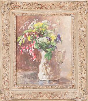 Esther Kjerner, oil on board, signed and dated 1942.