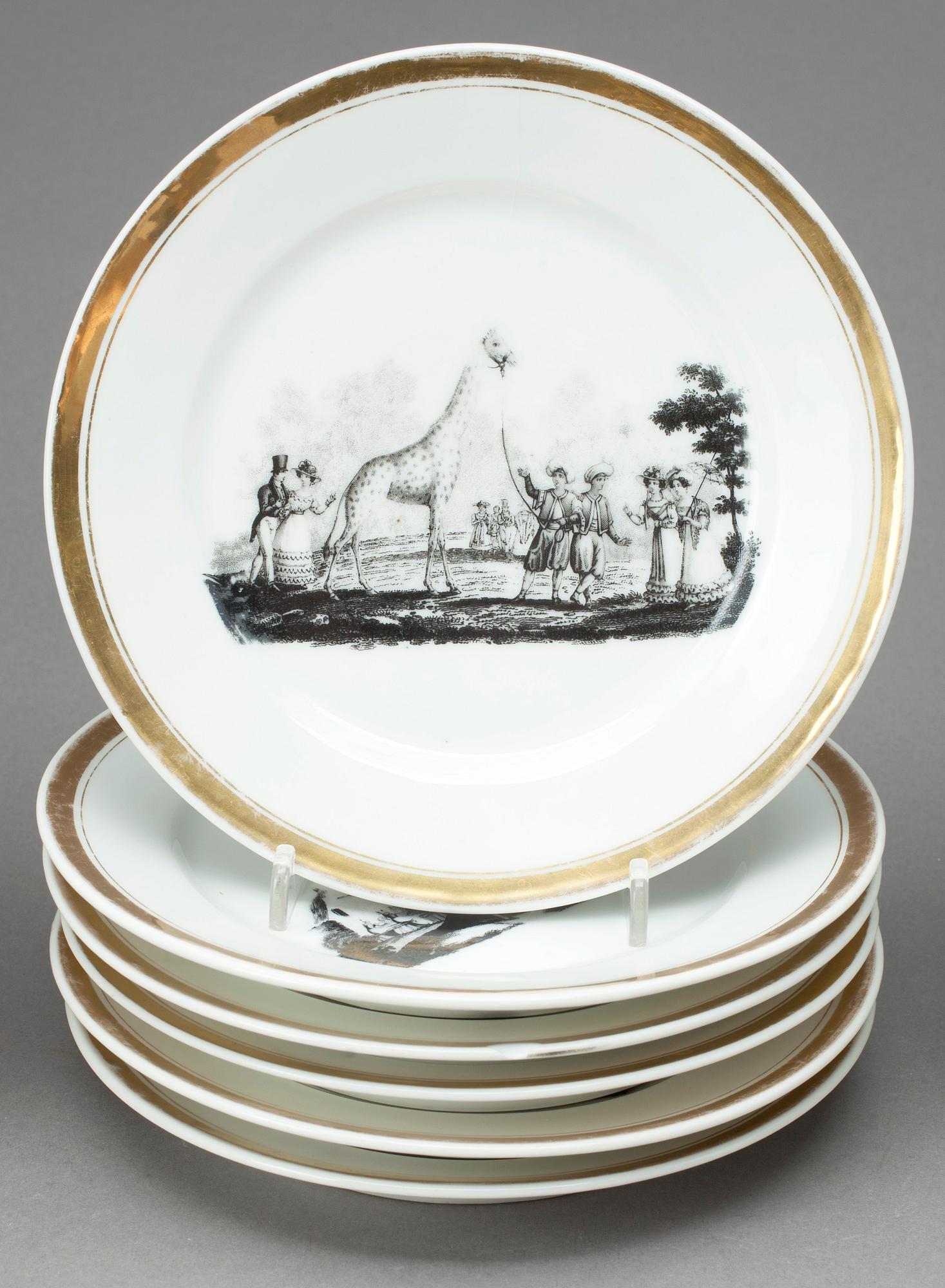ASSIETTER, 18 st, porslin, empire, Frankrike, 1800-talets första hälft.