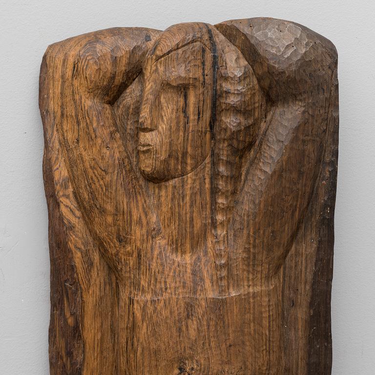 ALLAN JÄDERÅS, skulptur, sjödränkt ek,  signerad och daterad 1961.