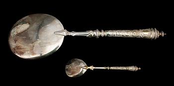 KAVIARSET, 13 delar, silver, Antverpen, Belgien, 1900-talets början. Vikt ca 233 g.