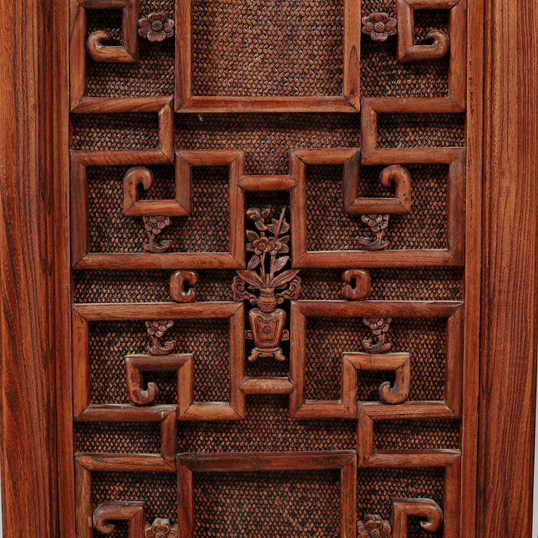 Two chinese folding screens, second half of the 20th century.