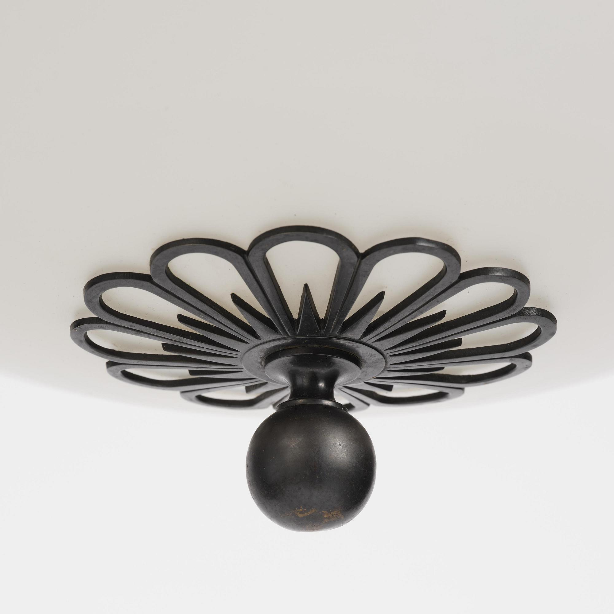 Erik Tidstrand, a rare Swedish Grace ceiling lamp model 25895, Nordiska Kompaniet, Sweden, 1920s.