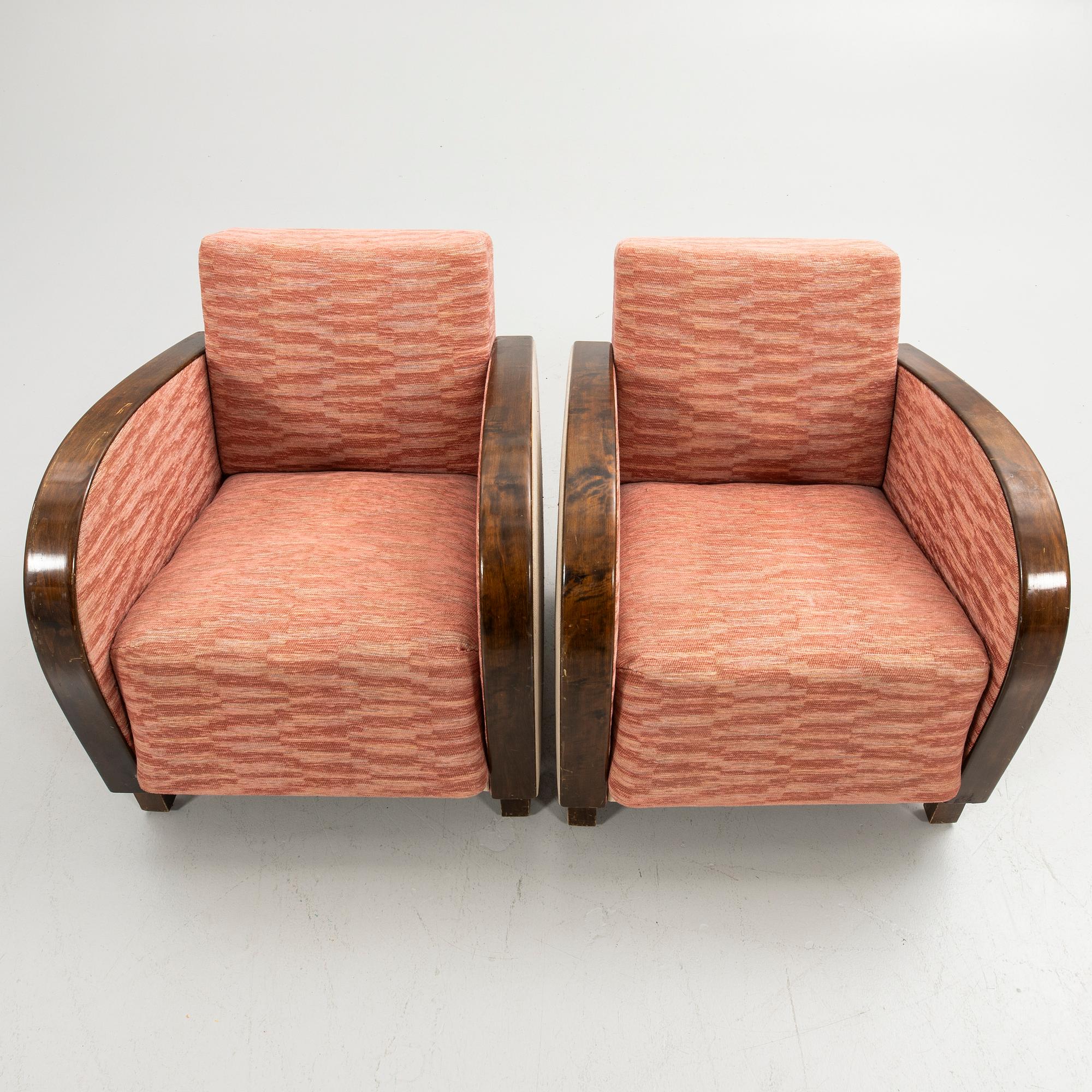 Armchairs, a pair, Art Deco, first half of the 20th century.