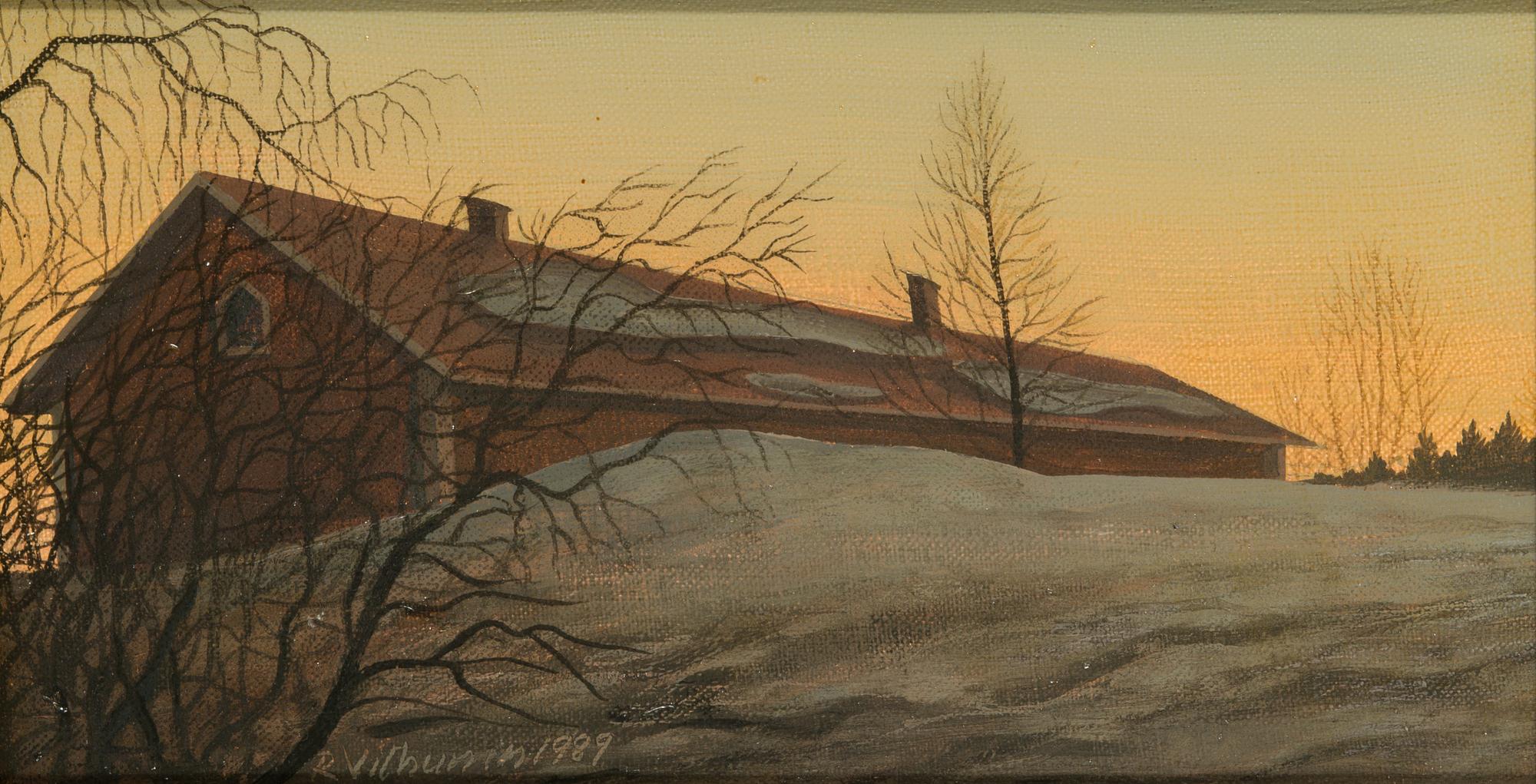 Risto Vilhunen, oil on canvas laid on board, signed and dated 1989.