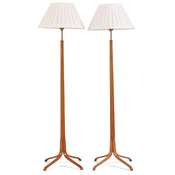 226. Bertil Brisborg, & Olle Elmgren (1894-1985), a pair of floor lamps, model "31723","NK-Hantverk", Nordiska Kompaniet, 1940s.