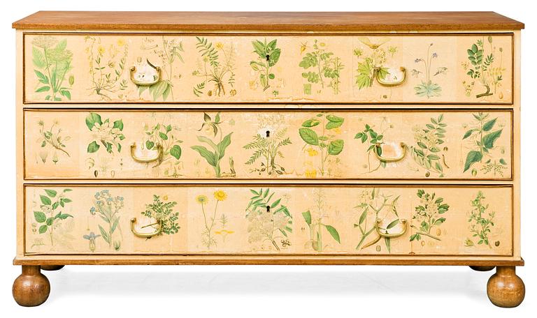 A Josef Frank "Flora" chest of drawers, Firma Svenskt Tenn.