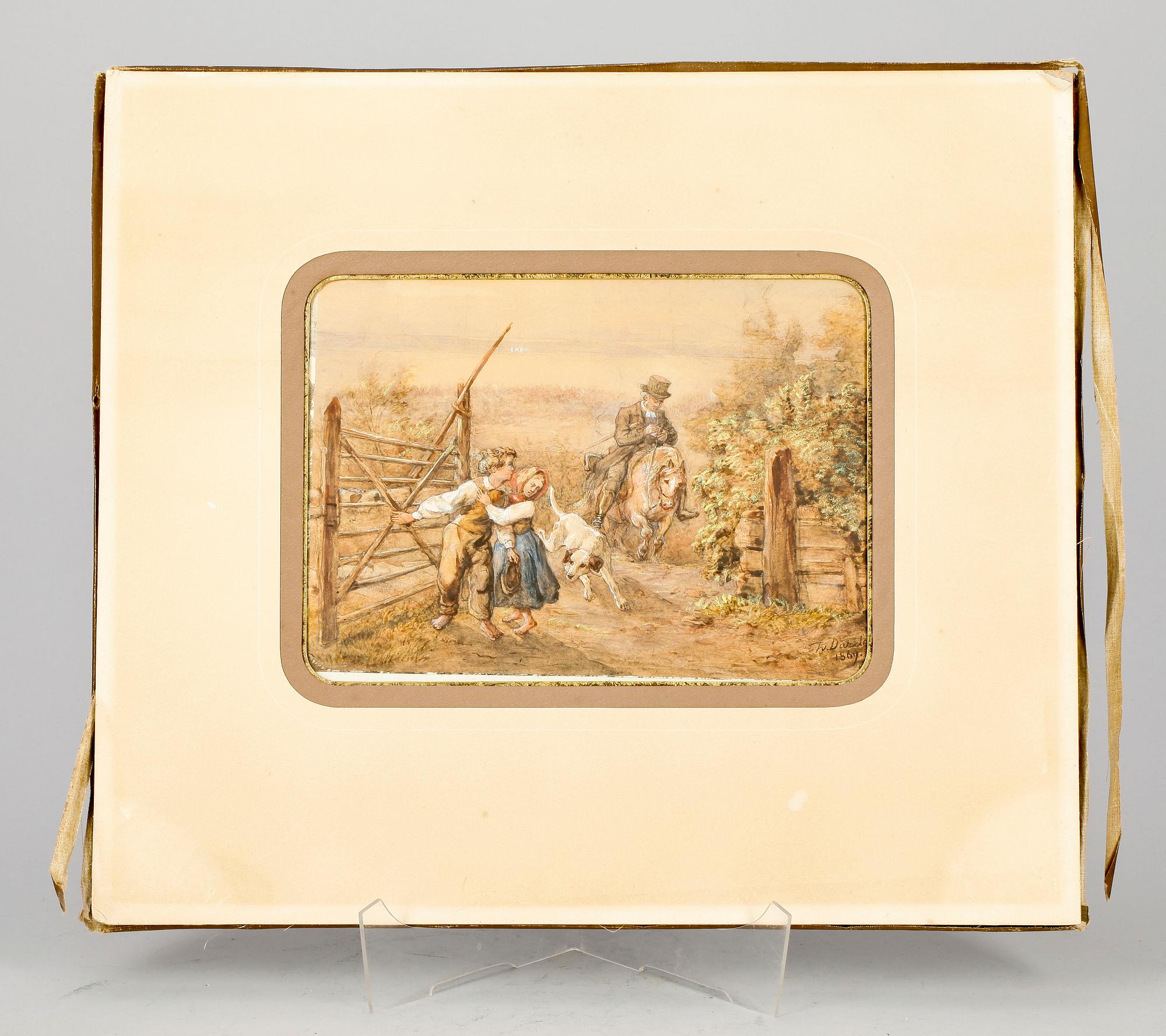FRITZ VON DARDEL, akvarellerad teckning, sign o dat 1869.