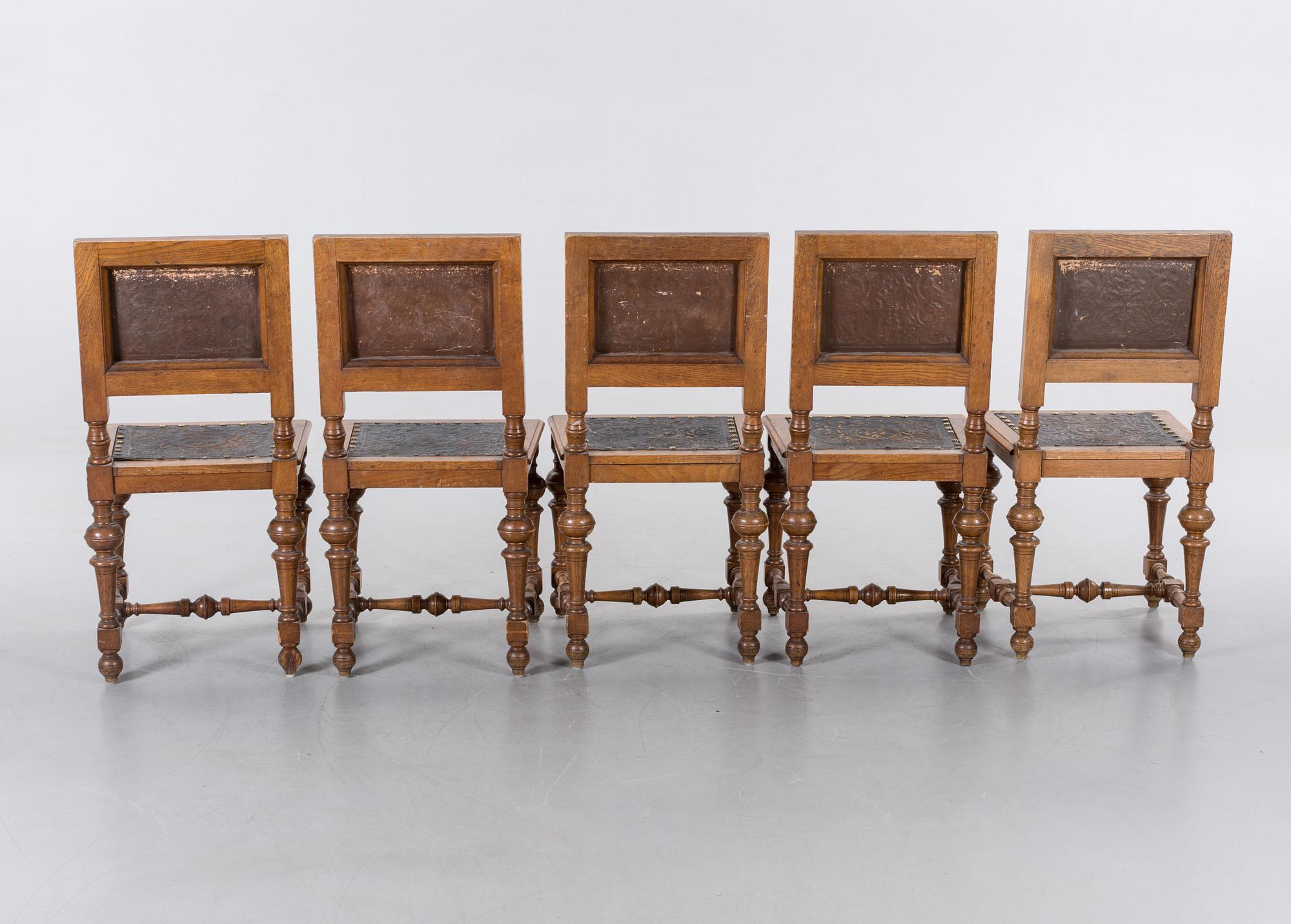 FIVE NEO BAROQUE CHAIRS, late 19th century.