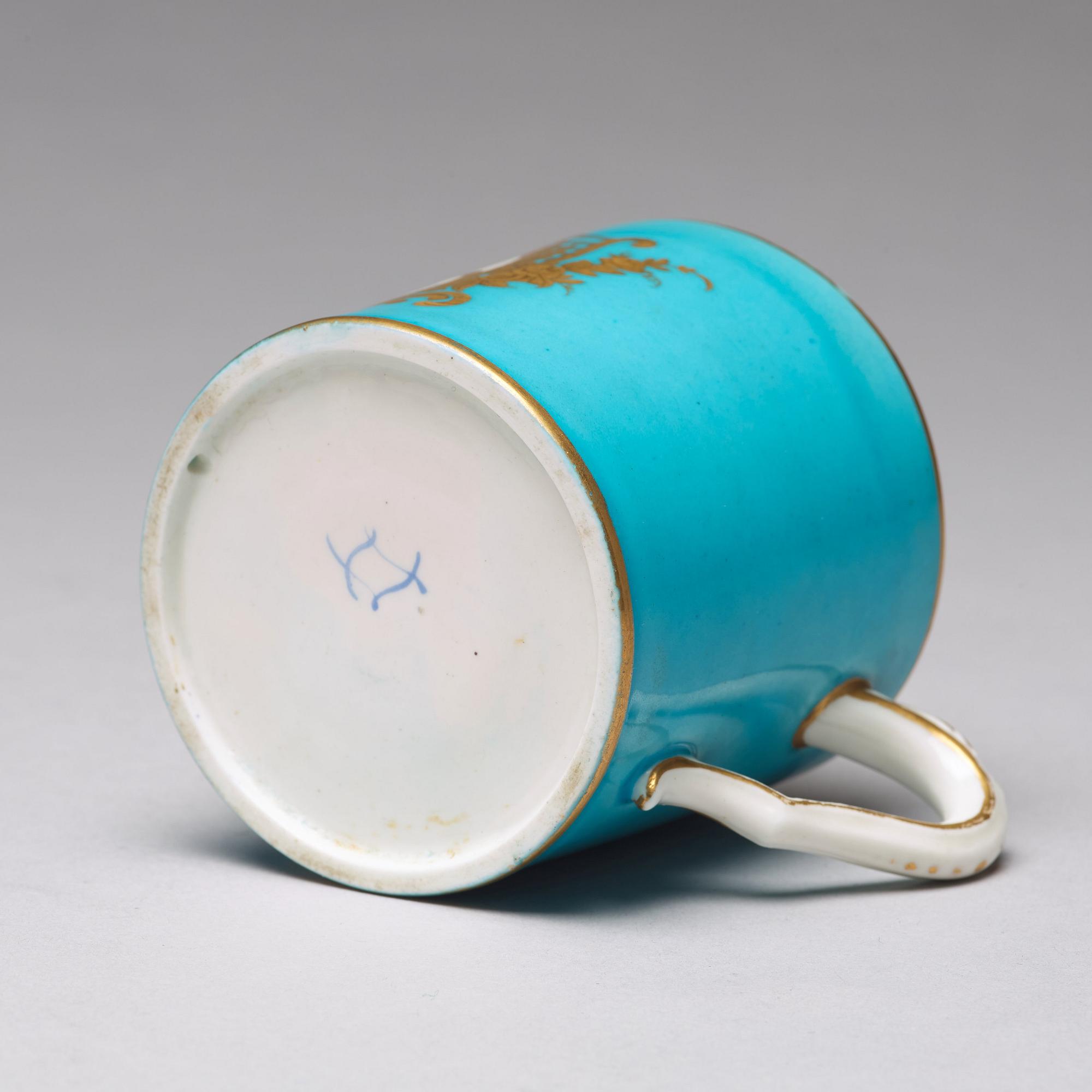 A "Sévrès" cup with stand, 18th Century.