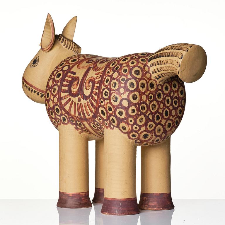 Lisa Larson, ”Mulåsna" (Mule), a rare stoneware sculpture from the "Afrika" series, Gustavsberg, 1968-1975.