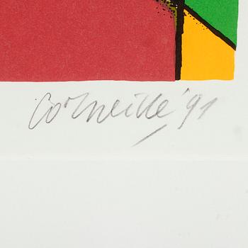 BEVERLOO CORNEILLE, färglitografi, signerad och daterad 91, numrerad 26/250.