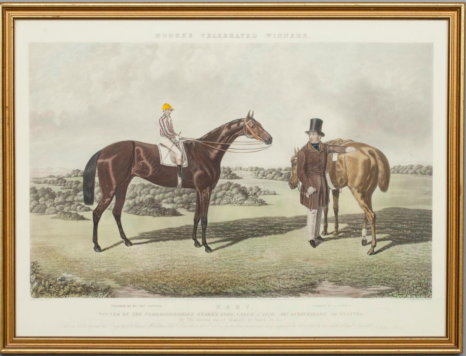 HENRY T. DAVIS, efter, kolorerad gravyr, gravör Charles Hunt, England 1850.