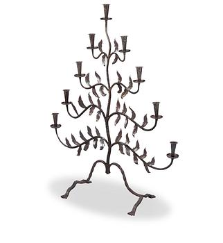 315. Paavo Tynell, A wrought iron floor candelabrum, oy Taito ab, dated 1926.