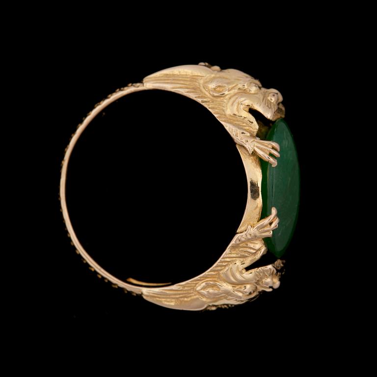 A Chinese jade ring.