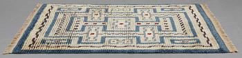 Sigvard Bernadotte, A CARPET, knotted pile, ca 210,5 x 153,5 cm, signed SB.