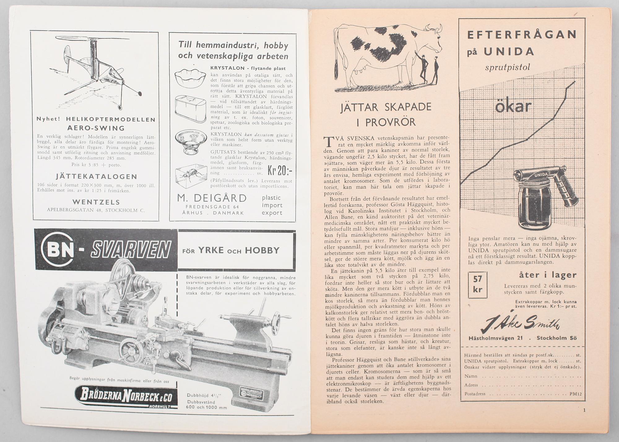 TIDNINGSMAGASIN, Populär mekanik, 1950-tal.