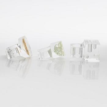 Siv Lagerström, three acrylic rings, 1970s.