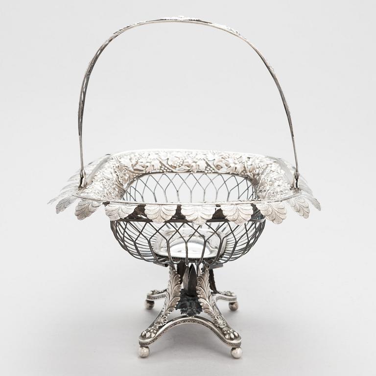 A silver sweetmeat basket, maker's mark of Fredrik Strömsten, active in Helsinki 1813-60.