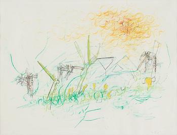 405. Roberto Matta, ROBERTO MATTA, pastel on paper, signed.